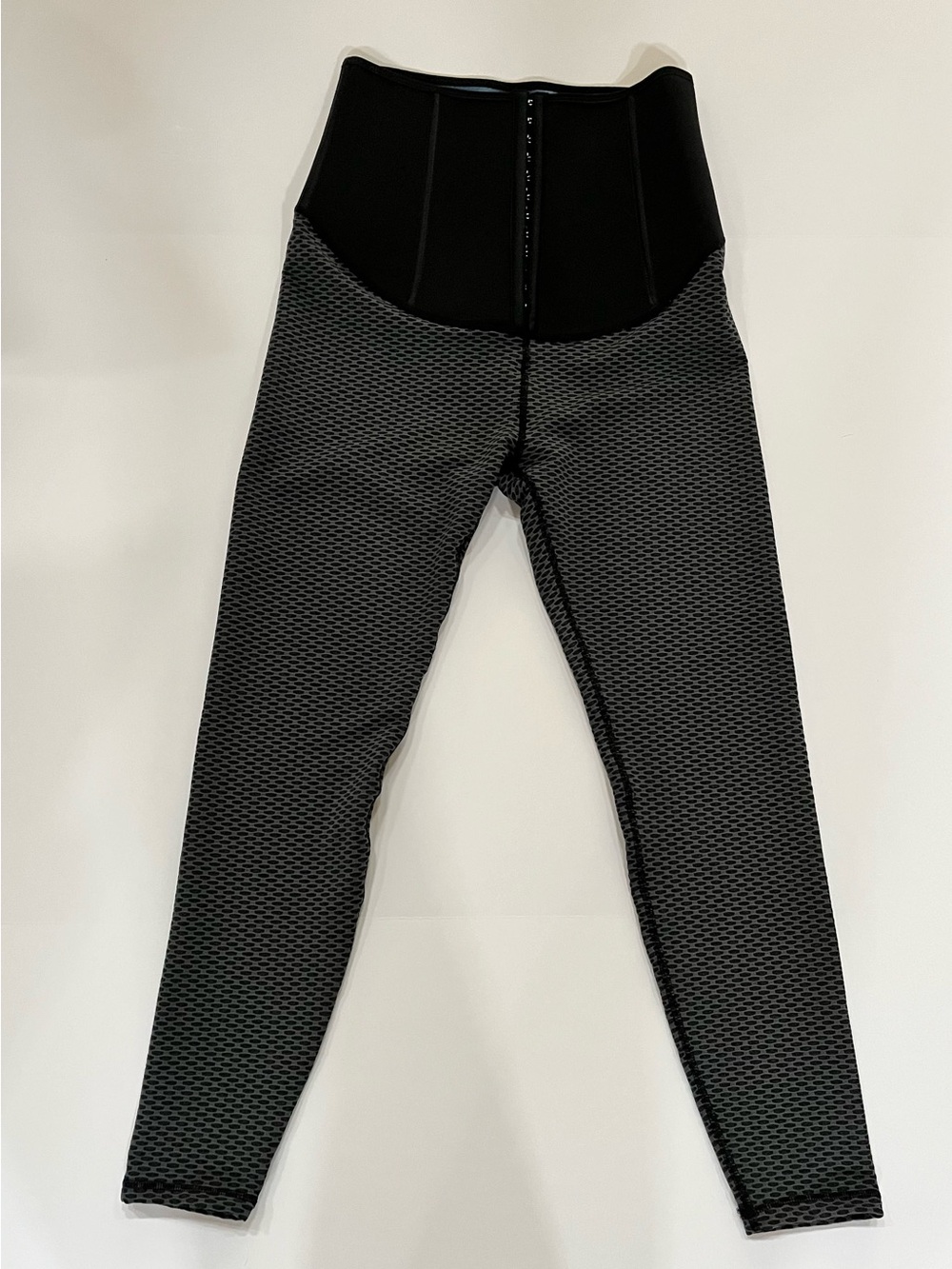 Minibeast High Waist Waist Trainer Texture Black Gray Leggings Compression Large